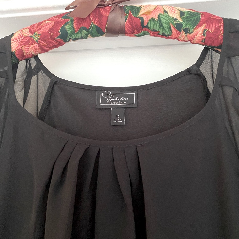Dress barn Collection. Black with sheer long sleeves.